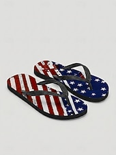 baratos Sapatos masculinos-Chinelo masculino com estampa da bandeira americana – sandálias de praia leves para o Dia da Independência e celebrações dos EUA. &amp;viagens de verão