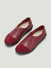 cheap Women's Flats-Women's Rose Pink Flats - Comfort Slip-On Shoes with Faux Suede Toe Cap and Flexible Non-Slip Sole, Casual Walking Shoes for Everyday Wear, Casual Work and Travel