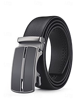 cheap Men's Belts-Men's Genuine Leather Ratchet Belt, Adjustable Dress Belt with Multiple Automatic Buckle Styles for Wedding Parties, Travel Vacation and Daily Casual Wear