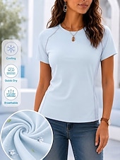  Women's Moisture Wicking Quick Drying T Shirt Tee Top Elegant Stylish Classic Short Sleeve Crew Neck Round Neck Regular Tops Casual Gym Sports Blue Black White Purple Summer Spring