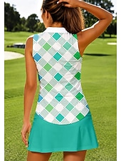 baratos Camisa Feminina-Mulheres Xadrez Tops Camisa Esportiva Camisa polo de caminhada Camisa de tênis Sem Manga Zíper Floral UPF50+ Resistente a UV Elasticidade Alta Pavio Humido Respirável Voleibal Tênis Golfe Aberto para