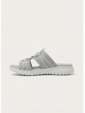 economico Infradito scivolosi-sandali sportivi Flyknit da donna – sandali infradito leggeri in rete grigia, suola flessibile, perfetti per il giardinaggio e le passeggiate quotidiane
