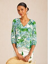 economico Bluse e camicie-Top in chiffon Mustang con grafica artistica