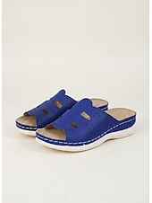 economico Infradito scivolosi-sandali rossi da donna con design cut-out, suola comoda e stile casual per l'uso estivo e le uscite quotidiane