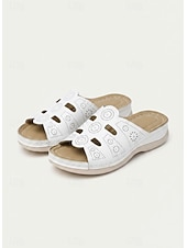 economico Infradito scivolosi-sandali rossi da donna con design cut-out, suola comoda e stile casual per l'uso estivo e le uscite quotidiane