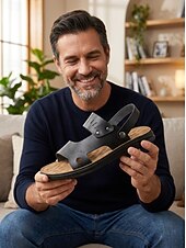 cheap Men-Men's Black Open-Toe Strap Sandals - Adjustable Comfort Summer Shoes - Casual Island &amp; Cruise Footwear for Vacation Travel, Deck Walking and Outdoor Leisure