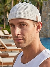 cheap Vacation Accessories-Men's Breathable Mesh Docker Beanie Cap – Lightweight Adjustable Summer Hat for Outdoor, Streetwear and Daily Casual Style