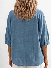 cheap Plain tee-Women's T Shirt Tee Top Solid Color Vintage Stylish Casual Half Sleeve Crew Neck Regular Tops Daily Going out Vacation Wear Blue Pink Purple Green Summer Spring