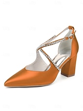 preiswerte Pumps mit Blockabsatz-Smaragdgrüne Satin-Pumps mit Blockabsatz – elegante Schuhe mit Strassriemen für Cocktailpartys und Abendveranstaltungen