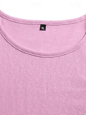 tanie Bawełniane lniane koszulki-Męskie Koszulka Koszulka lniana Krótki rękaw Okrągły dekolt Lato Wiosna Na każdy sezon Jednokolorowe Równina Moda Designerskie Podstawowy Podstawowy Miękkie Gładkie Codzienny Urlop Ulica Niebieski