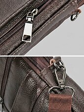 ieftine Genți de Băieți-geantă crossbody bărbătească din piele naturală - borsetă cu 3 compartimente &amp;geantă de umăr cu compartimente multiple, capacitate mare &amp;curea reglabilă pentru călătorii și naveta &amp;casual de zi cu zi,