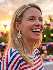 billiga Tillbehör-Örhängen i legering för kvinnor med amerikansk självständighetsdagsmotiv – patriotiska smycken i flera stilar för kvinnor, 7.4 fyrverkerier, flagga, stjärndesigner för högtider, fester och