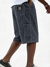  Herr Shorts Sommarshorts Beach Shorts Casual shorts Manchester Shorts Ficka Elastisk midja Slät Komfort Andningsfunktion Knelängd Dagligen Utomhus Strand Semester Mode Kaki Svart Oelastisk