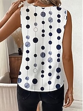 cheap Graphic Tank-Women's Tank Top Graphic Geometric Abstract Elegant Vintage Stylish Sleeveless V Neck Crop Tops Beach Wedding Casual Daily Blue White / Black White Light Green Brown Summer Spring