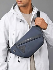 economico Borselli da uomo-Borsa a tracolla da uomo, in poliestere resistente e impermeabile con tracolla regolabile, design moderno e minimalista, ideale per gli spostamenti in città, i viaggi e l'uso quotidiano.