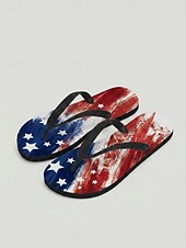  Tongs patriotiques pour femmes aux couleurs du drapeau américain – sandales de plage légères pour la fête nationale américaine. &voyage d'été
