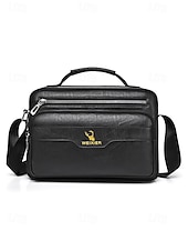 ieftine Genți de Băieți-geantă messenger vintage bărbătească din piele ecologică - geantă de umăr crossbody de mare capacitate cu buzunare multiple &amp;curea reglabilă pentru naveta de afaceri, călătorii &amp;casual de zi cu zi,