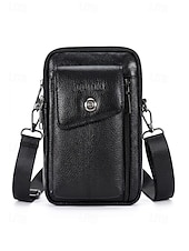 ieftine Genți de Băieți-geantă crossbody bărbătească din piele naturală - borsetă cu 3 compartimente &amp;geantă de umăr cu compartimente multiple, capacitate mare &amp;curea reglabilă pentru călătorii și naveta &amp;casual de zi cu zi,