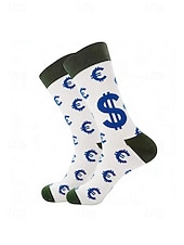 ieftine Accesorii-Șosete patriotice pentru bărbați - amestec de bumbac cu steagul SUA &amp;șosete cu model de bancnotă de un dolar pentru a 250-a aniversare a Americii, Ziua Independenței, sporturi în aer liber &amp;ținute