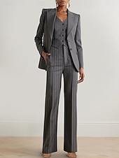 cheap Women's Suits-Women's 3 Pieces Suits Formal Wedding Guest Formal Evening Elegant Simple Long Sleeve Ankle Length Peak Lapel Single Breasted