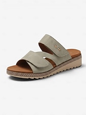 abordables Sandalias Cómodas-Sandalias negras cómodas para mujer con soporte para el arco del pie - correa ajustable en ancho. Sandalias cómodas para todo el día con suela antideslizante para caminar y viajar. &amp;ropa informal