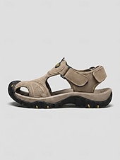 cheap Sport Sandals-Women's Khaki Closed Toe Hiking Sandals, Adjustable Strap Non-Slip Outdoor Sport Shoes, Breathable Comfortable Trail Sandals for Trekking, Camping &amp; Summer Activities
