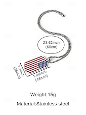 billige Tilbehør-Herrekjede med USA-flagg i rustfritt stål - patriotisk militæranheng i flere farger til amerikansk 250-årsjubileum, uavhengighetsdagen og utendørssport &amp;veteran gift