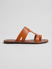 preiswerte Sandalias deslizantes-Women's Orange Red Minimalist Slide Sandals – Open Toe Cutout Flat Slippers, Lightweight Casual Summer Shoes for Daily Wear, Travel &amp; Beach