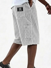  Herr Shorts Sommarshorts Beach Shorts Casual shorts Manchester Shorts Ficka Elastisk midja Slät Komfort Andningsfunktion Knelängd Dagligen Utomhus Strand Semester Mode Kaki Svart Oelastisk