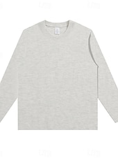  Camisetas de mujer 100% algodón - Camiseta de manga larga de cuello redondo de alta calidad y tejido grueso.