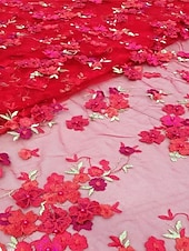 abordables Vestidos de cóctel-Corte A Vestido Midi Vestidos de coctel Elegante Vintage Floral Manga Corta Hombros Caídos Fiesta de jardin Boda Organdí Tul Espalda desnuda con Estampado flor Flor bordada Plisado