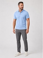 abordables Polo Classique pour Hommes-Polo en lin pour homme - manches courtes - noir, vert, bleu clair
