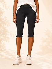 economico Leggings semplici-Per donna Shorts Leggings Vacanza Essenziale Lunghezza al polpaccio Vita Alta Semplice Comodità Traspirabilità Elasticizzato Palestra Yoga Sport all'Aperto Nero Estate Primavera