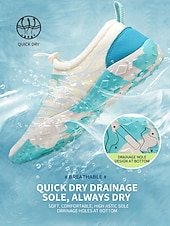 economico Donne-Scarpe da acqua da donna verdi e colorate con stampa geometrica - calzature slip-on larghe in mesh traspirante ad asciugatura rapida, scarpe a piedi nudi antiscivolo per spiaggia, snorkeling e nuoto