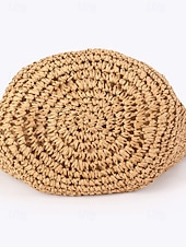 economico Borse da viaggio per vacanze-Borsa a tracolla da donna in stile bohémien intrecciata, colore beige kaki, capiente, con cerniera, ideale per vacanze al mare, viaggi e abbigliamento casual quotidiano.
