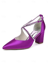 preiswerte Pumps mit Blockabsatz-Smaragdgrüne Satin-Pumps mit Blockabsatz – elegante Schuhe mit Strassriemen für Cocktailpartys und Abendveranstaltungen