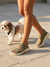 cheap Comfort Sandals-Women's Green Arch Support Comfort Sandals – Adjustable Hook &amp; Loop Walking Sandals with Shock Absorbing Sole for Casual Walking, Travel &amp; All-day Comfort