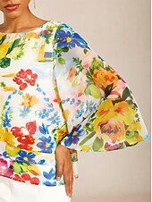 preiswerte Hemden, Tops und Blusen-Chiffon-Lagenoberteil mit Zitrusgarten-Motiv