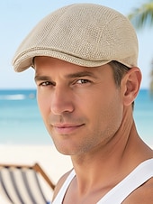 preiswerte Herrenhüte-Herren-Baskenmütze aus Polyester-Mesh, atmungsaktive, verstellbare Schirmmütze in verschiedenen Farben für Outdoor-Aktivitäten wie Angeln, Reisen, Urlaub und den Alltag.