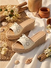 preiswerte Frauen-Hellblaue Espadrille-Keilsandalen für Damen – elegante, lasergeschnittene Pantoletten mit Schleifendetail für luxuriöse Kreuzfahrten und sommerliche Deckpartys &amp;tropische Resortbekleidung