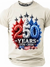 cheap Patriotic 250 T-shirts-Men's 250th Anniversary Patriotic American Flag 1776 2026 Graphic T Shirt Short Sleeve Crew Neck Summer Street Top