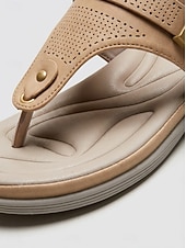 cheap Comfort Sandals-Women's Comfort Platform Slide Sandals, Cushioned Slip-On Sandals with Soft Footbed for Home, Travel &amp; Daily Wear