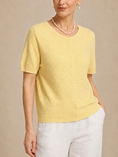 economico T-shirt semplice-Per donna Top traforato Maglietta Tinta unica Elegante Casual Manica Corta Girocollo Top lunghi Casuale Giallo Arancione Beige Estate Primavera