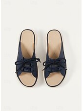 cheap Slide Sandals-Women's Blue Comfort Slide Sandals – Cushioned Lightweight Summer Shoes for Home, Vacation, Walking &amp; Relaxed Daily Use