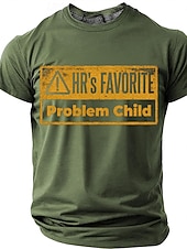 cheap Sarcasm Humor T-shirts-HR's Favorite Problem Child Human Resources Joke Office Humor Men's Funny Sarcastic Vintage T Shirt Graphic Crew Neck Short Sleeve Gift for Coworker Workplace Designer Clothing Apparel