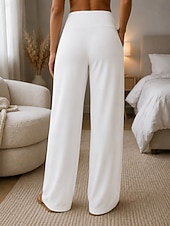  Femmes Séchage rapide Manchon Anti UV Jambe large Pantalons Vacances Mode Streetwear Longueur complète Taille haute Uni Avec Poches Taille Élastique Confort Non Elastique Quotidien Vacances Rue Caf