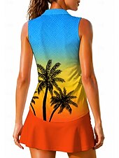 economico Camicia Donna-Per donna Sfumatura Tropicale Top Maglietta sportiva Polo da golf Maglia da tennis Senza Maniche Cerniera Floreale UPF50+ Resistente ai Raggi UV Alta elasticità Traspirante Pallavolo Tennis Golf