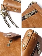 economico Portafogli-Portafoglio da uomo in vera pelle – organizer per carte, contanti e monete, design classico e resistente, ideale per lavoro e tempo libero, per l'uso quotidiano e i viaggi, disponibile in diversi