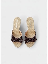 halpa Liukuesteet-naisten leopardikuvioiset slingback-korkokengät rusetilla – tyylikkäät platform-sandaalit, jotka sopivat täydellisesti lomalle, uima-altaalle ja kesäjuhliin