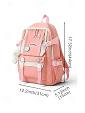 baratos Barn og tenåring ryggsekker-Student's pastel-colored student backpack set, large-capacity polyester backpack, with tote bag and pencil case, large capacity with multiple pockets, available in various colors, cute and adorable ba